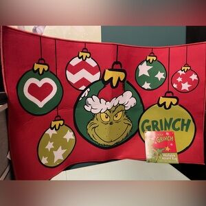 Dr. Seuss The Grinch Christmas Accent Rug Mat 20”x32” Green Red Bulbs Heart NEW